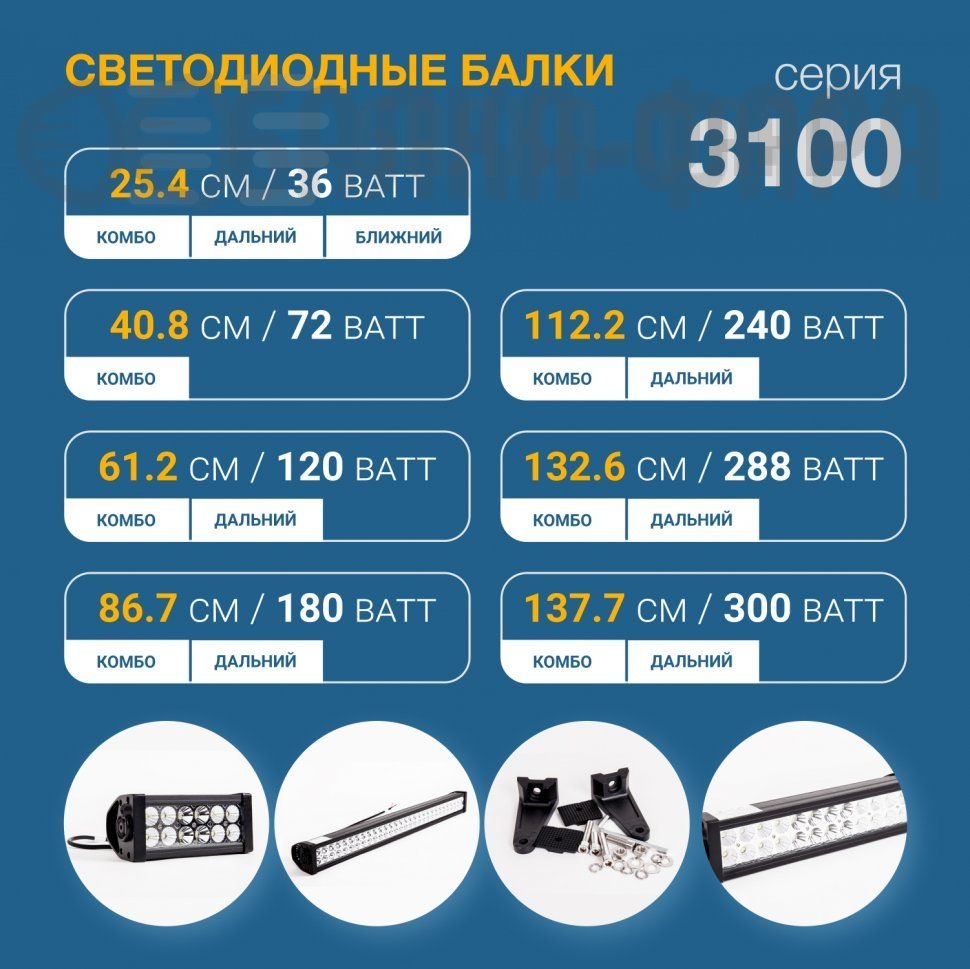 Светодиодная балка на 240 Ватт комбо, серия 3100, оригинальные диоды